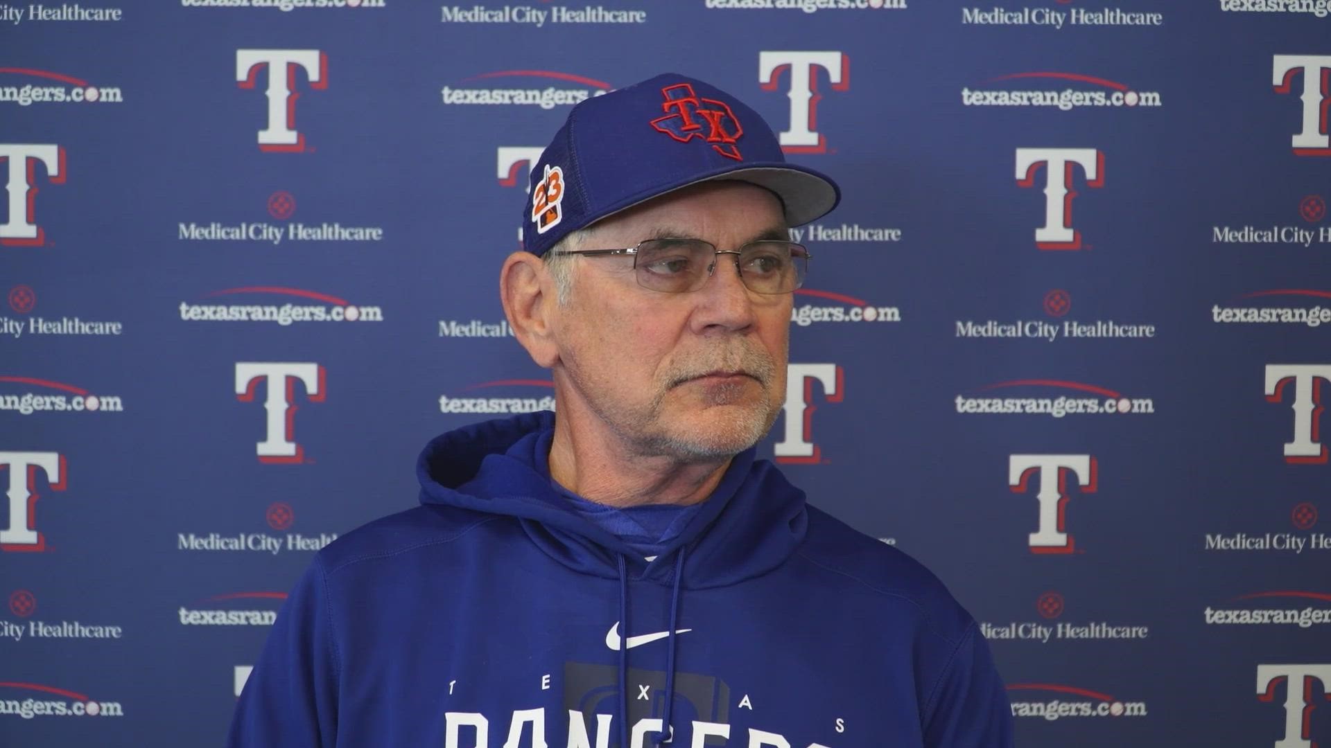 Texas Rangers manager Bruce Bochy gave an update Thursday on all things spring training, as the club prepares for the 2023 season. Video via Texas Rangers.