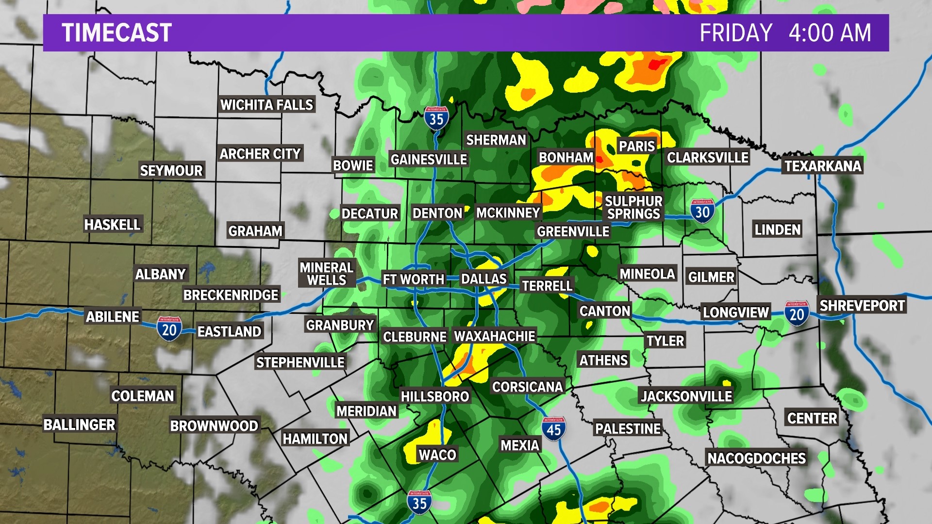 DFW Weather: January 4 rain timeline