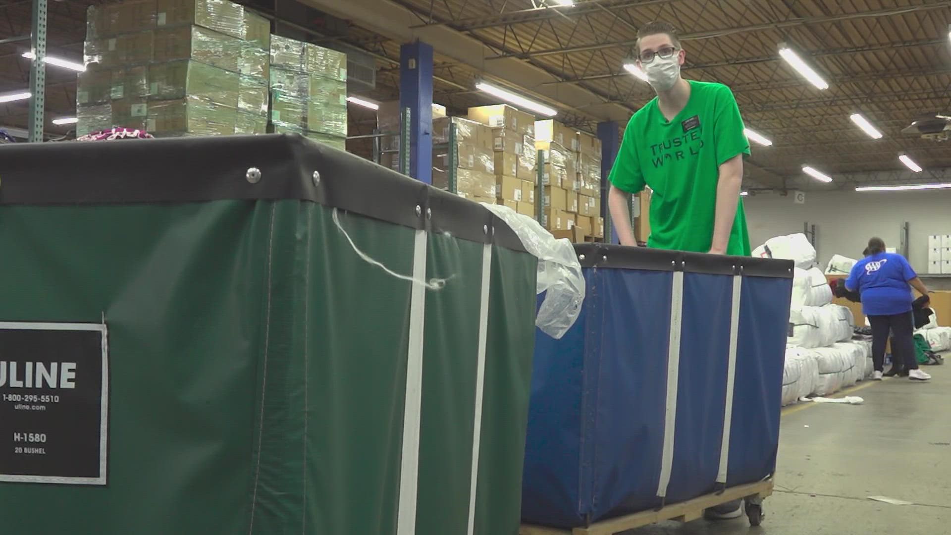 Caleb Wood spends his time volunteering at Trusted World in Garland and doesn't let his health challenges limit him.