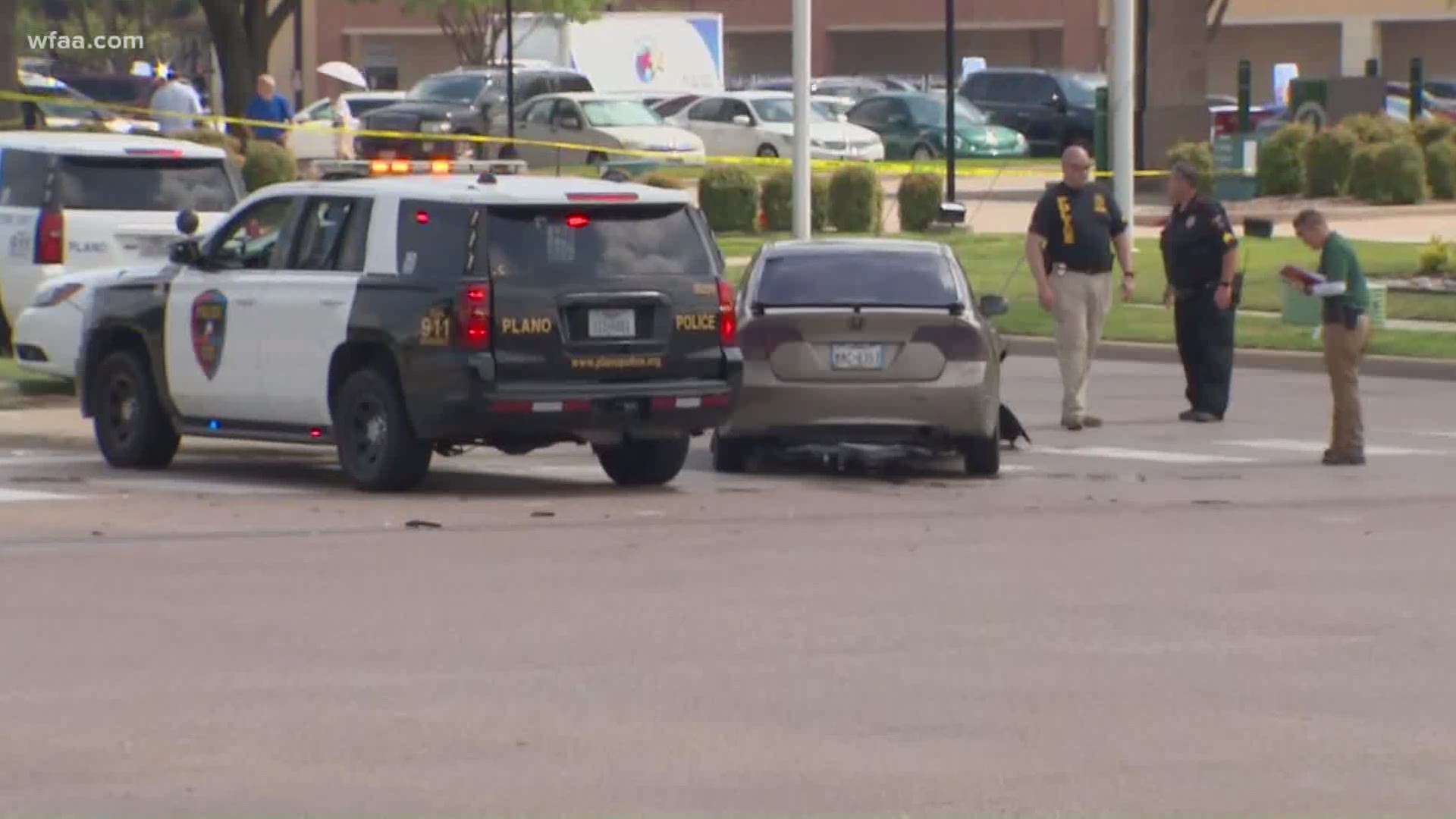 The incident happened after a officer responded to the scene of a car crash in Plano.