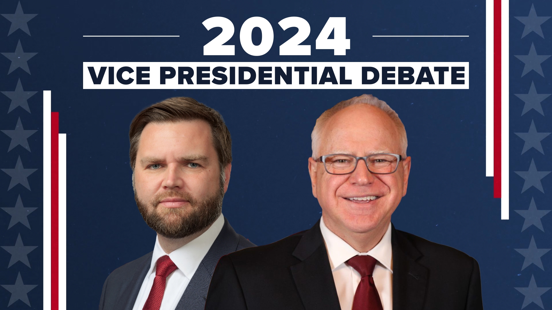 Watch WFAA's pre-show for the 2024 vice presidential debate between Tim Walz and JD Vance on Oct. 1, 2024.