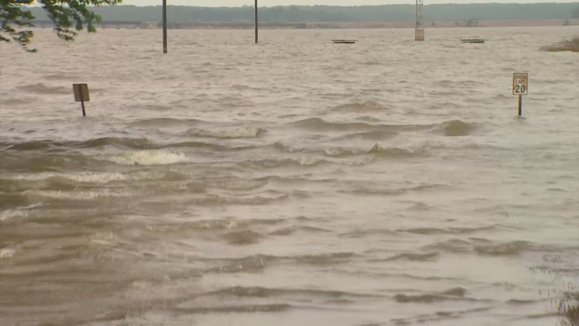 Cabins were moved further inland at the At Willow Springs Marina & Resort on Tuesday, as business owners brace for another potential round of weather.