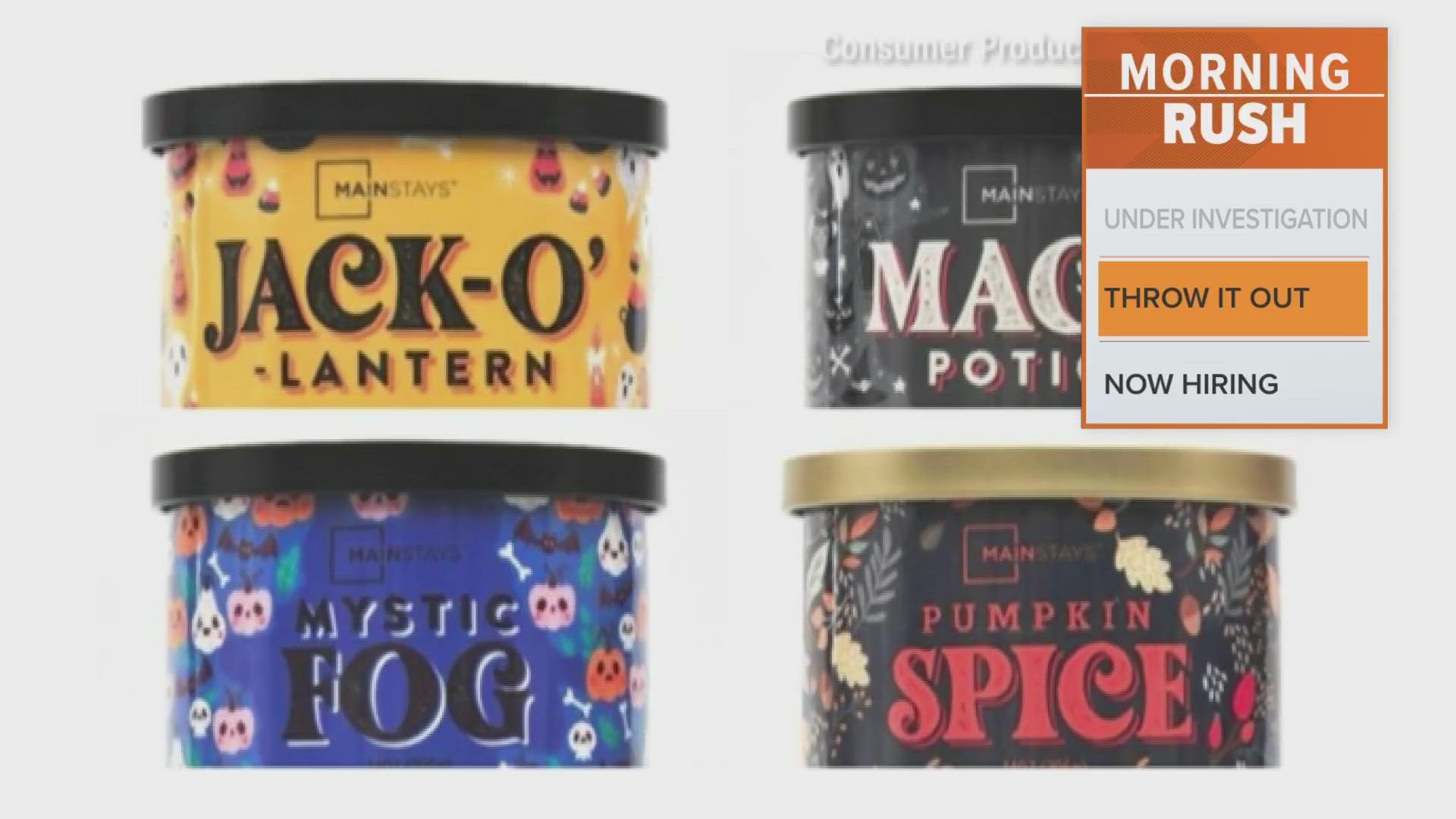 Walmart Mainstays autumn scented candles recalled