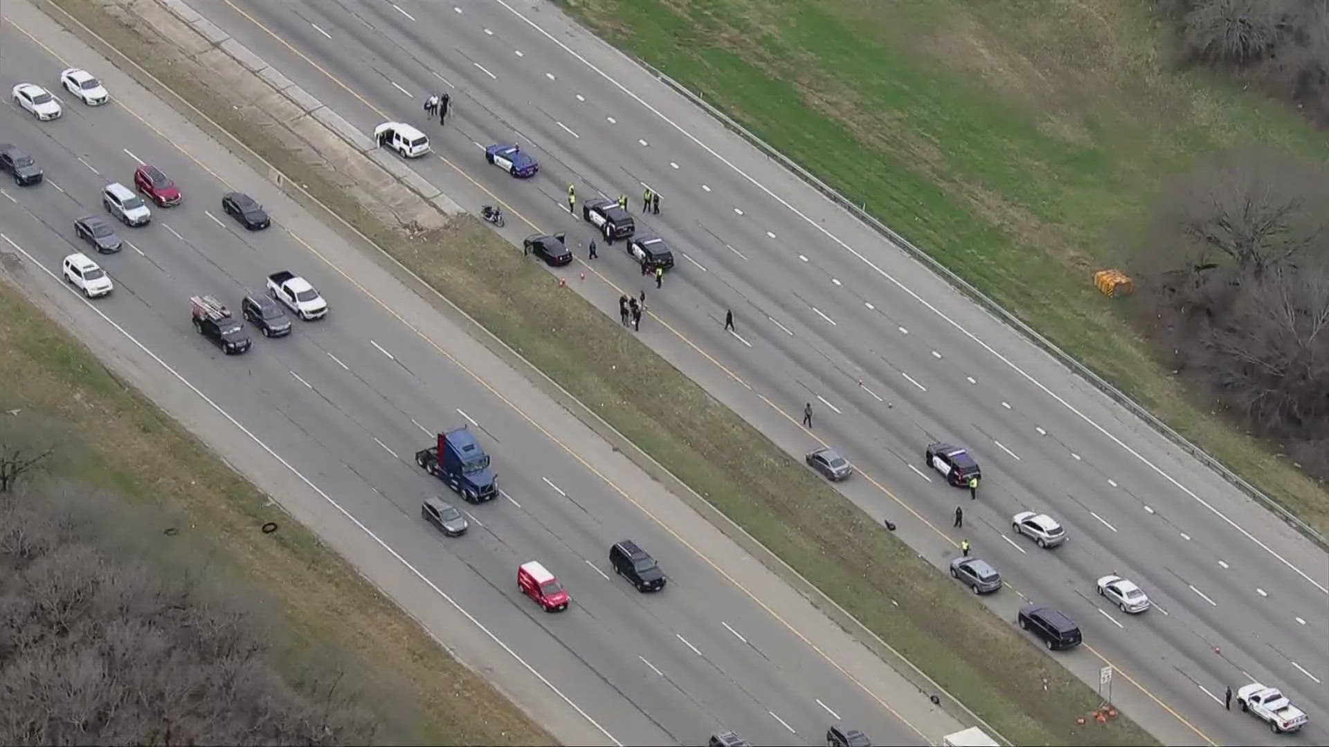 Westbound I-20 in Arlington was shut after an officer fatally shot a driver during a traffic stop on Thursday afternoon, officials say.