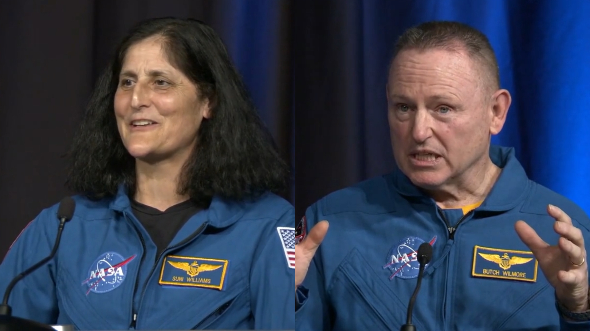 NASA astronauts Suni Williams and Butch Wilmore spoke about their nine months aboard the ISS in a full press conference on March 31, 2025.