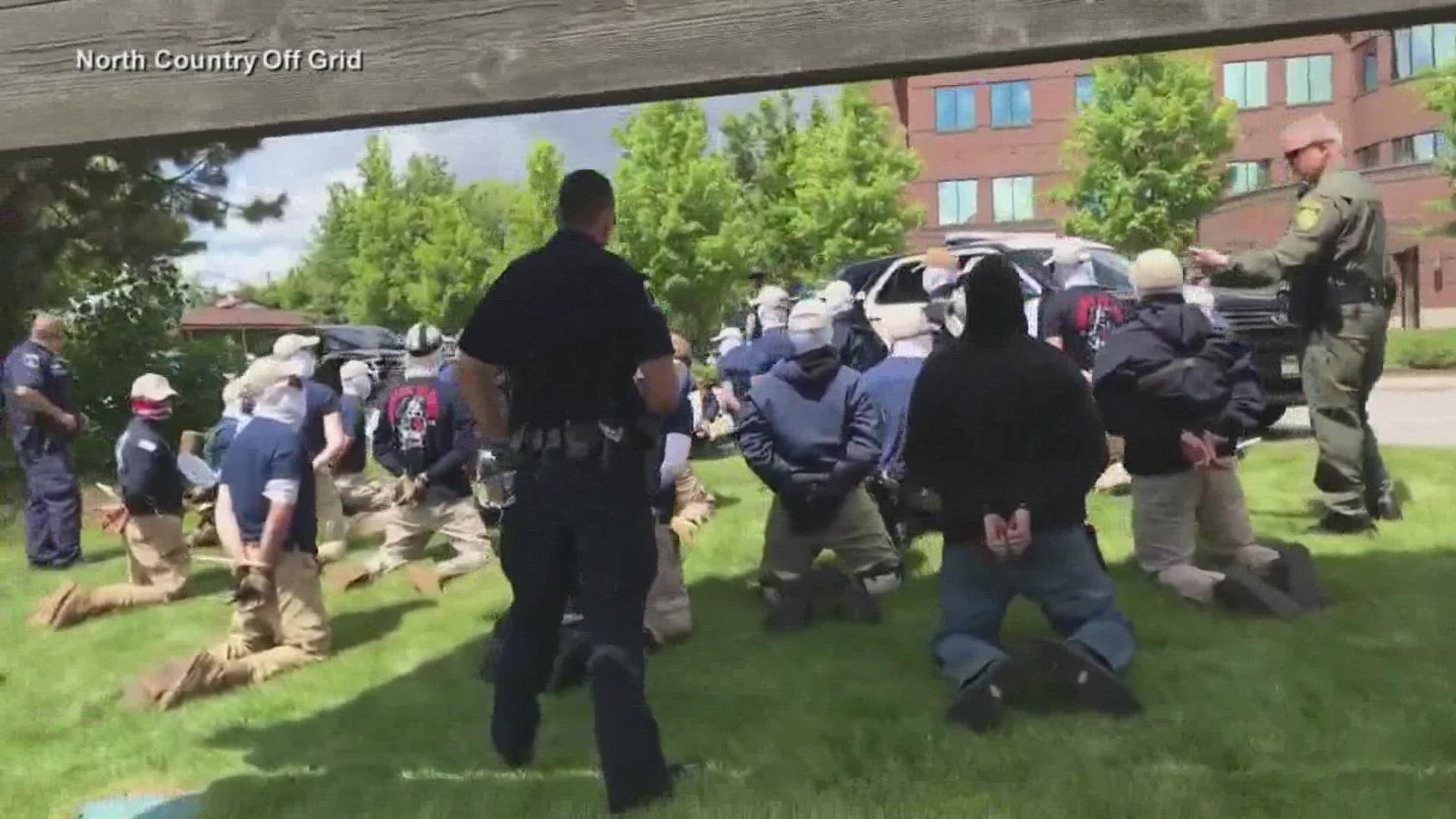 Thirty-one Patriot Front members were found packed in a U-Haul truck near an Idaho pride event on Saturday, and police believe they were going to riot.