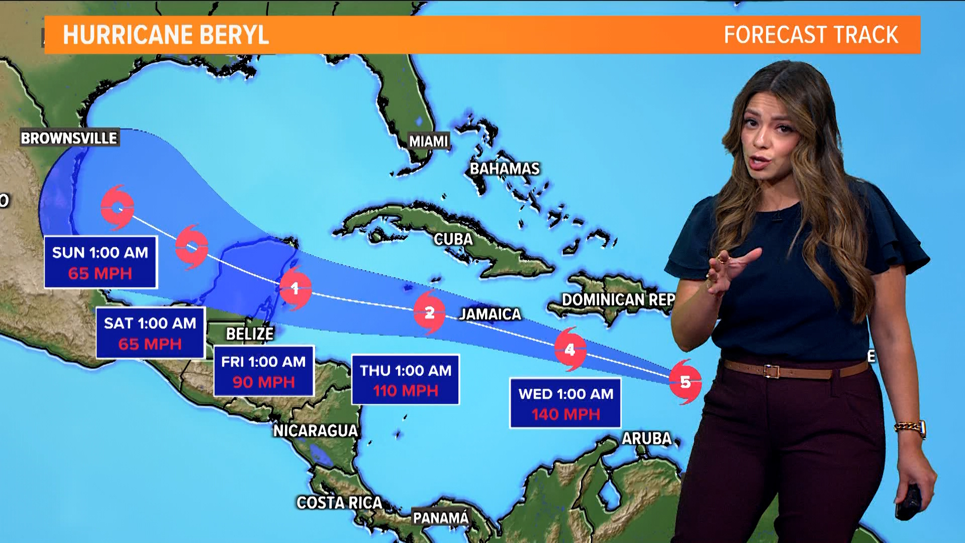 Hurricane Beryl tracker Latest path, category, spaghetti models, Texas