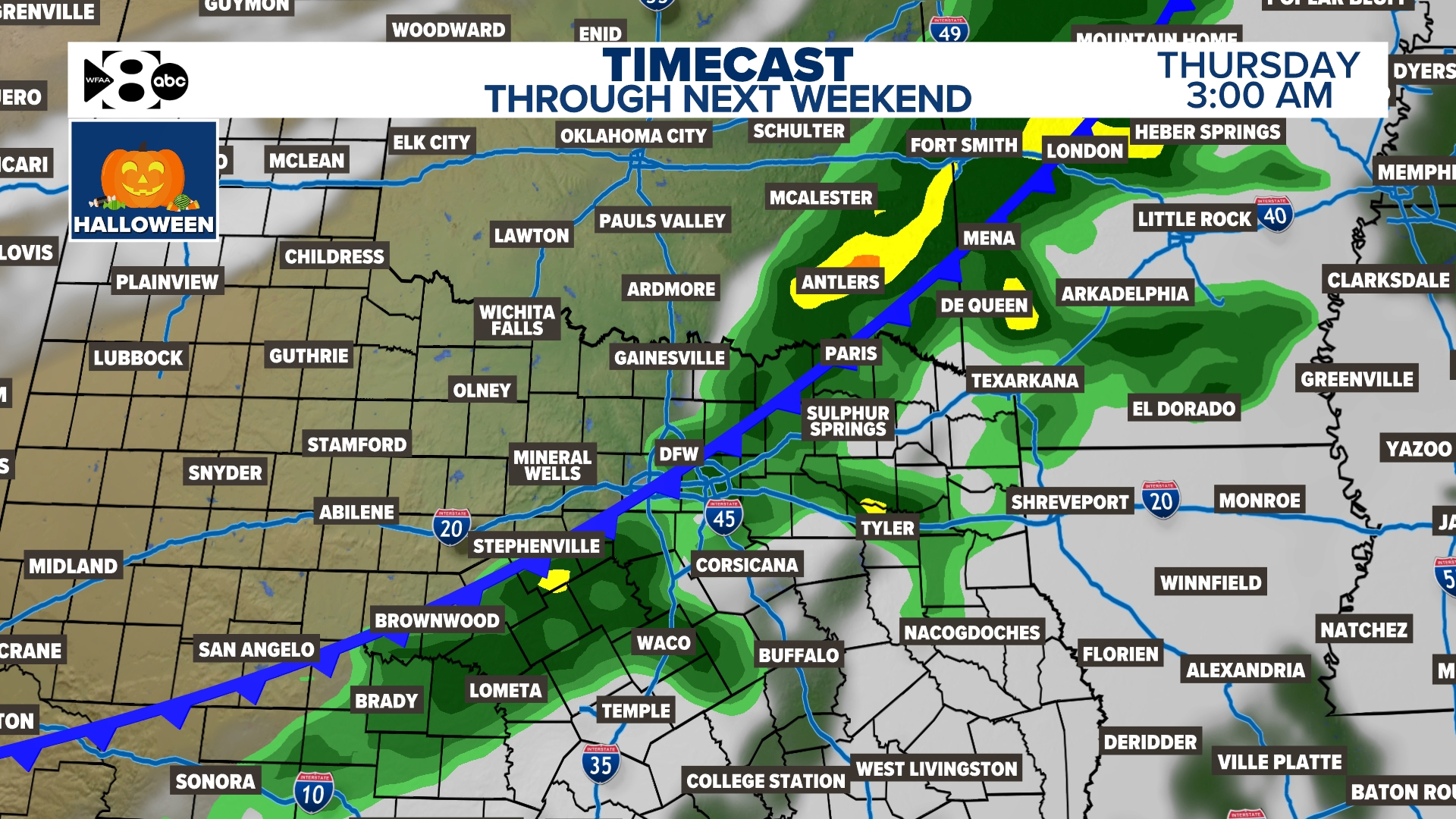 Rainfall timing for this week