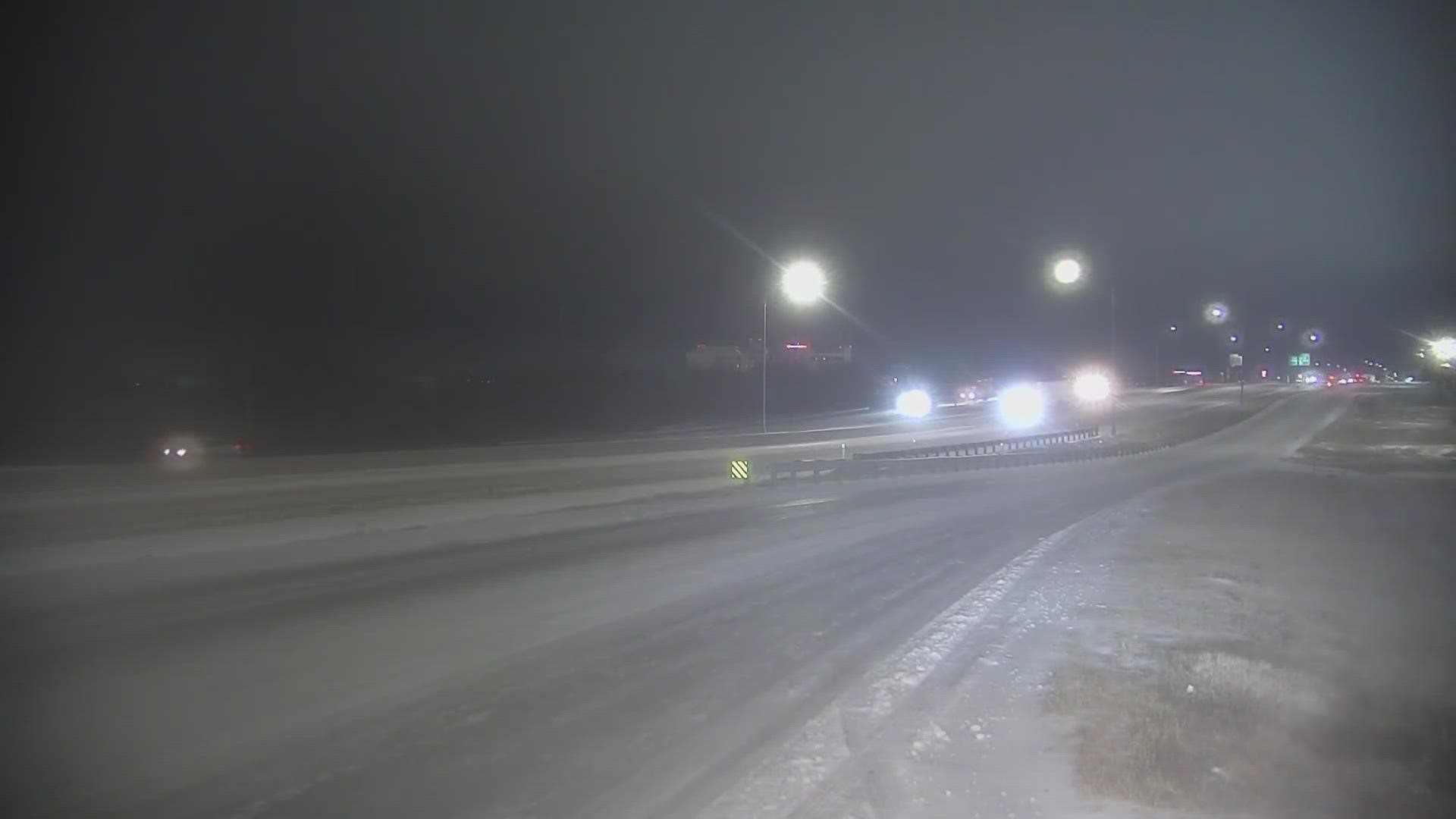 DFW Winter Storm Tuesday morning road conditions