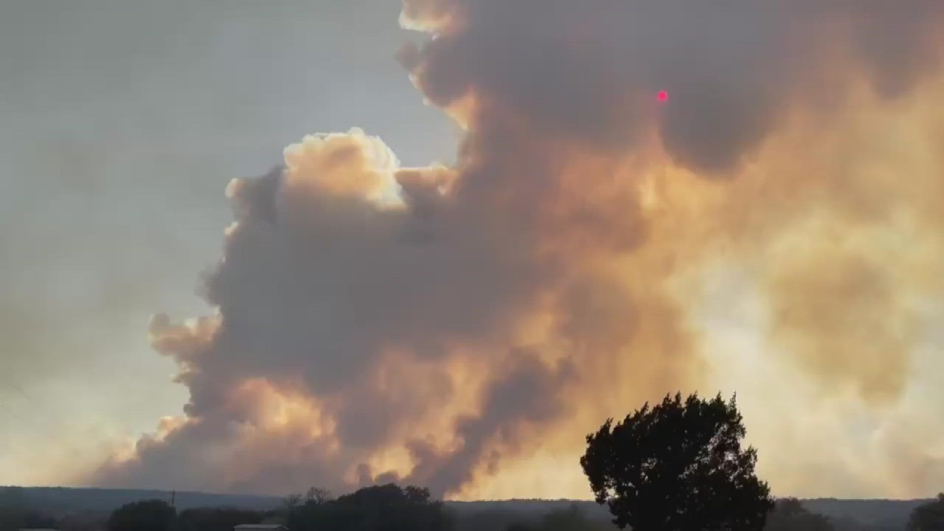 Several fires were burning in Texas over the weekend. Here's where they stand, as of Monday morning.