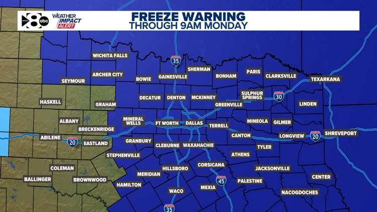 WFAA Weather Alert Day: First freeze of the season coming, coldest air ...