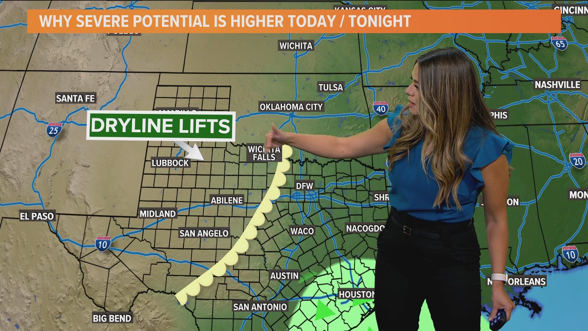 WFAA meteorologist Mariel Ruiz breaks down the factors playing into the severe weather chances for North Texas Tuesday night.