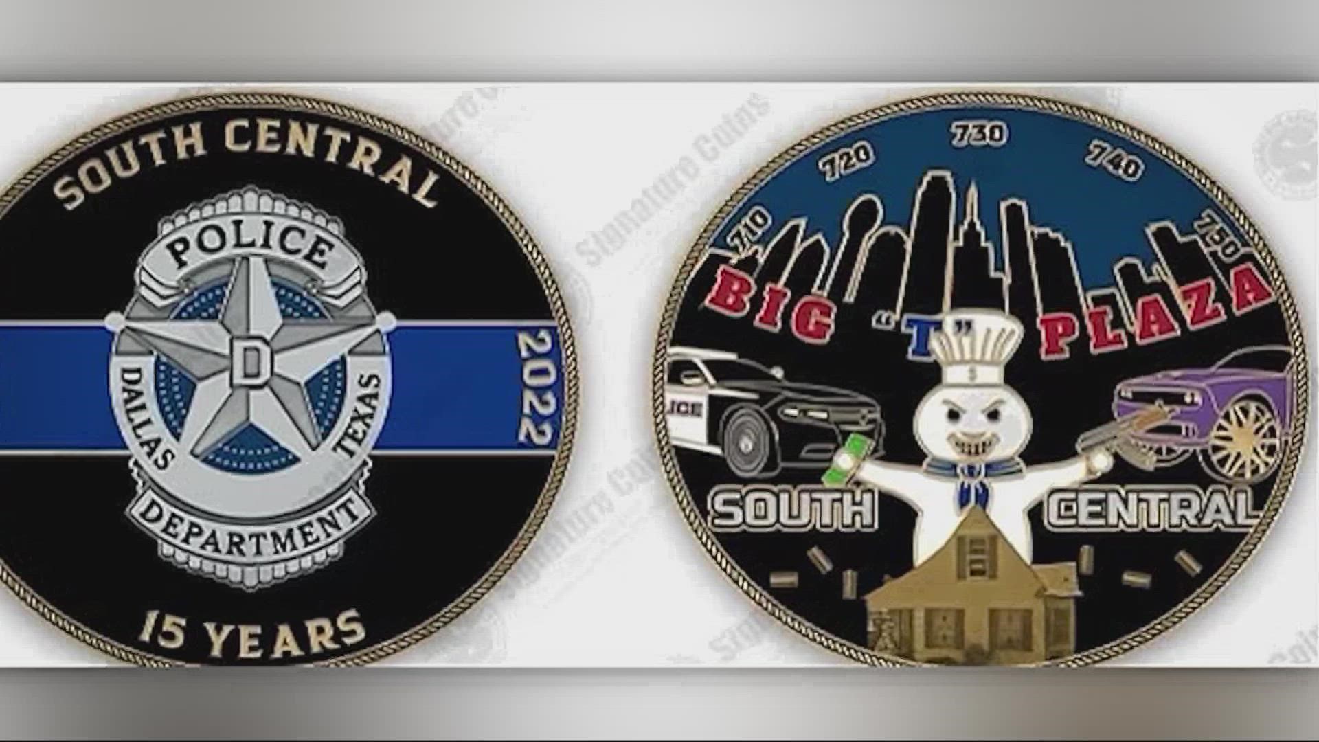 Dallas Police Chief Eddie Garcia and union officials decried a racist "challenge" coin an officer created that negatively depicted a southern Dallas neighborhood.