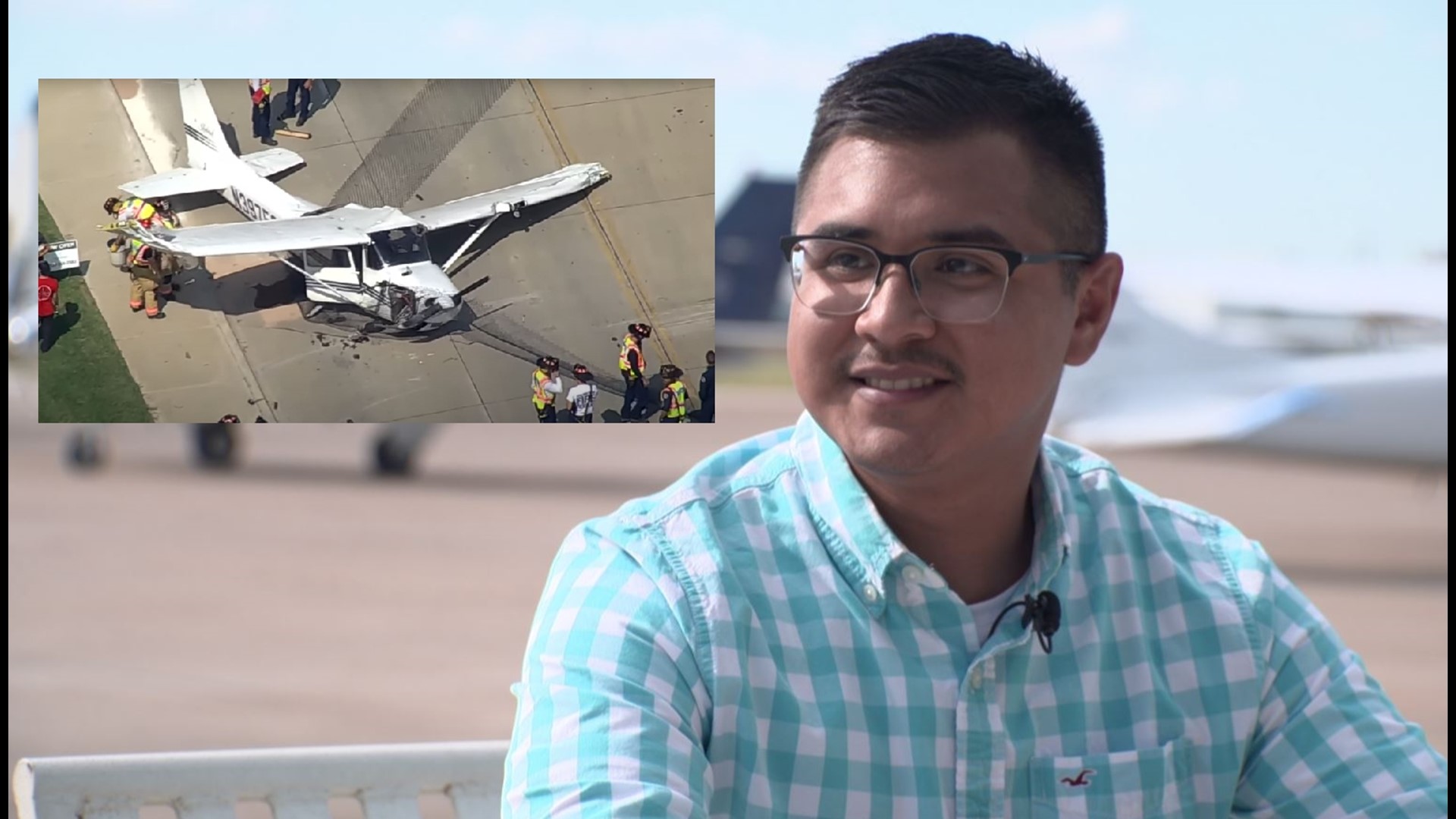 Uzziel Salinas was flying Monday with a friend to build up hours to become a flight instructor. During the flight, he said he started experiencing engine failure.