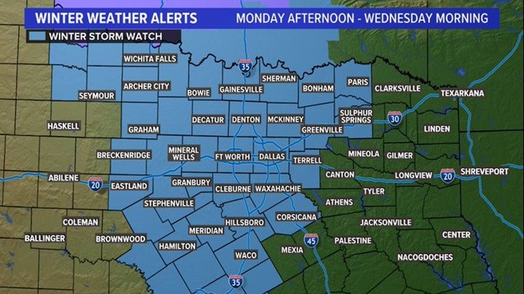 Winter Storm Watch expected for North Texas: Latest ice, freezing rain potential and timing