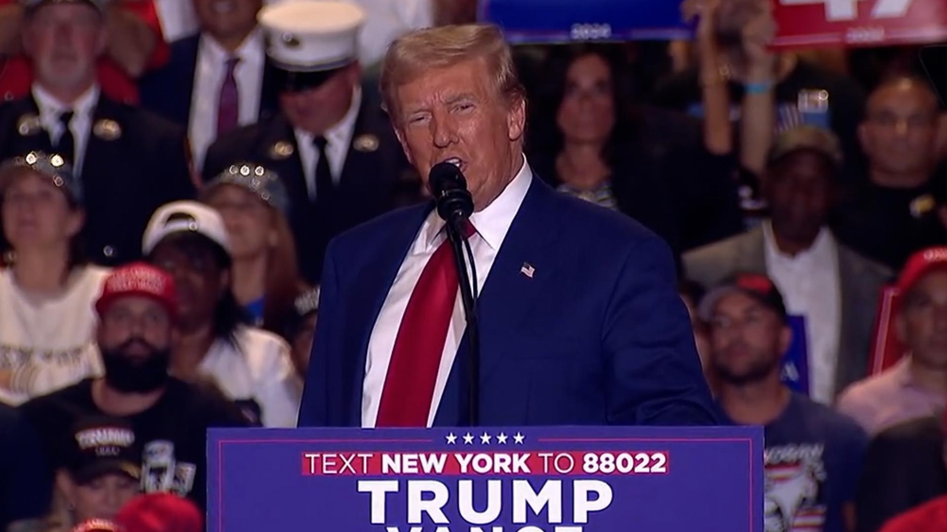 Former President Donald Trump spoke at a campaign rally in New York City on September 18, 2024.