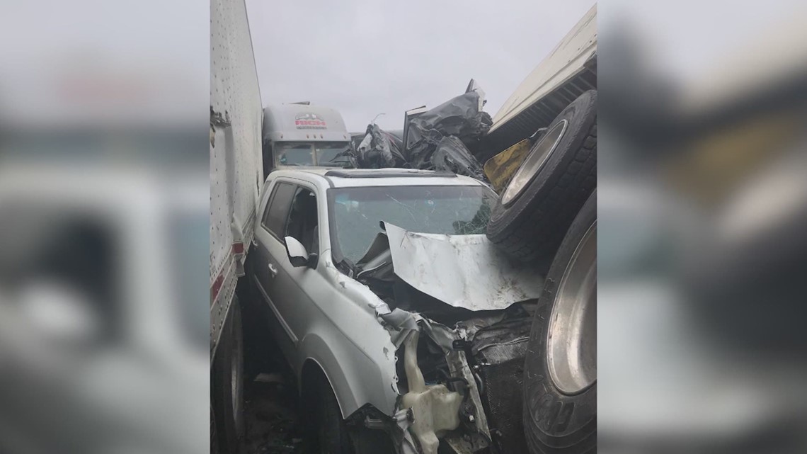 Woman survives massive 100-plus-car pileup in Fort Worth, crawls out ...