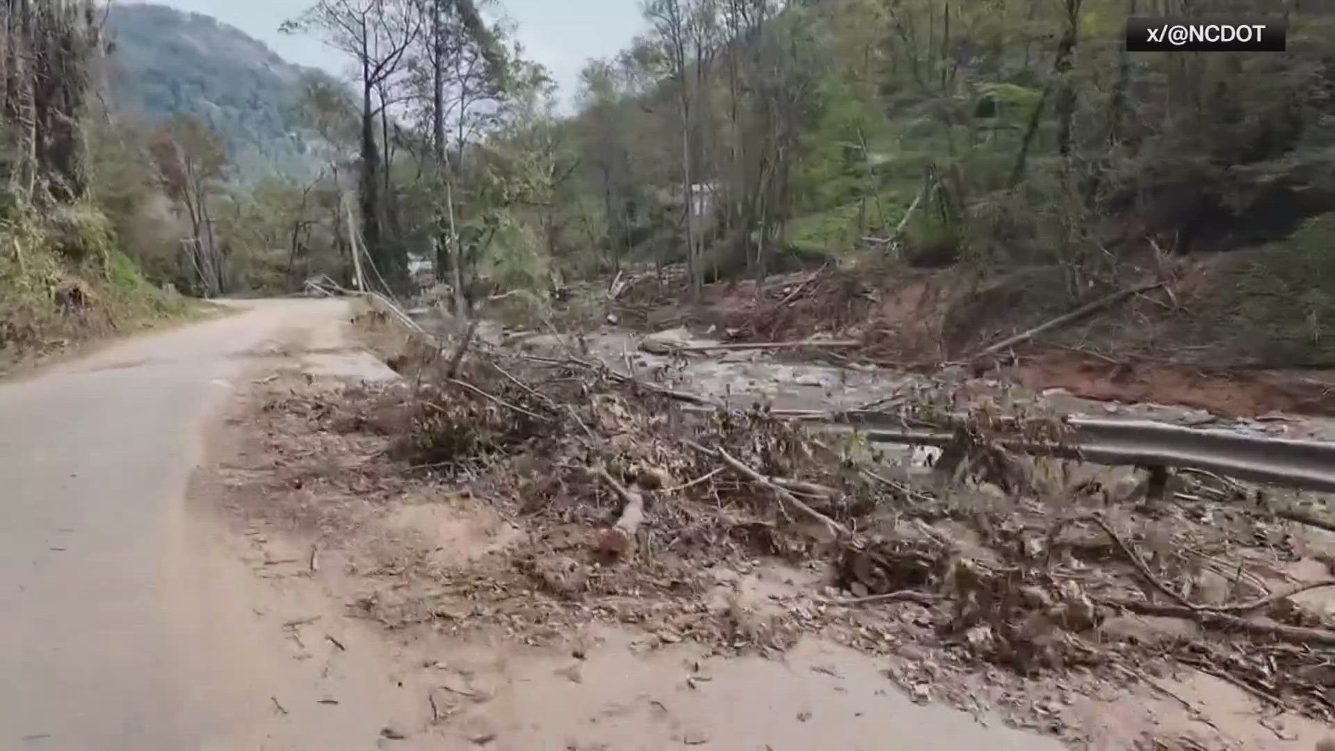 Hundreds of roads were destroyed in the storm, officials say.