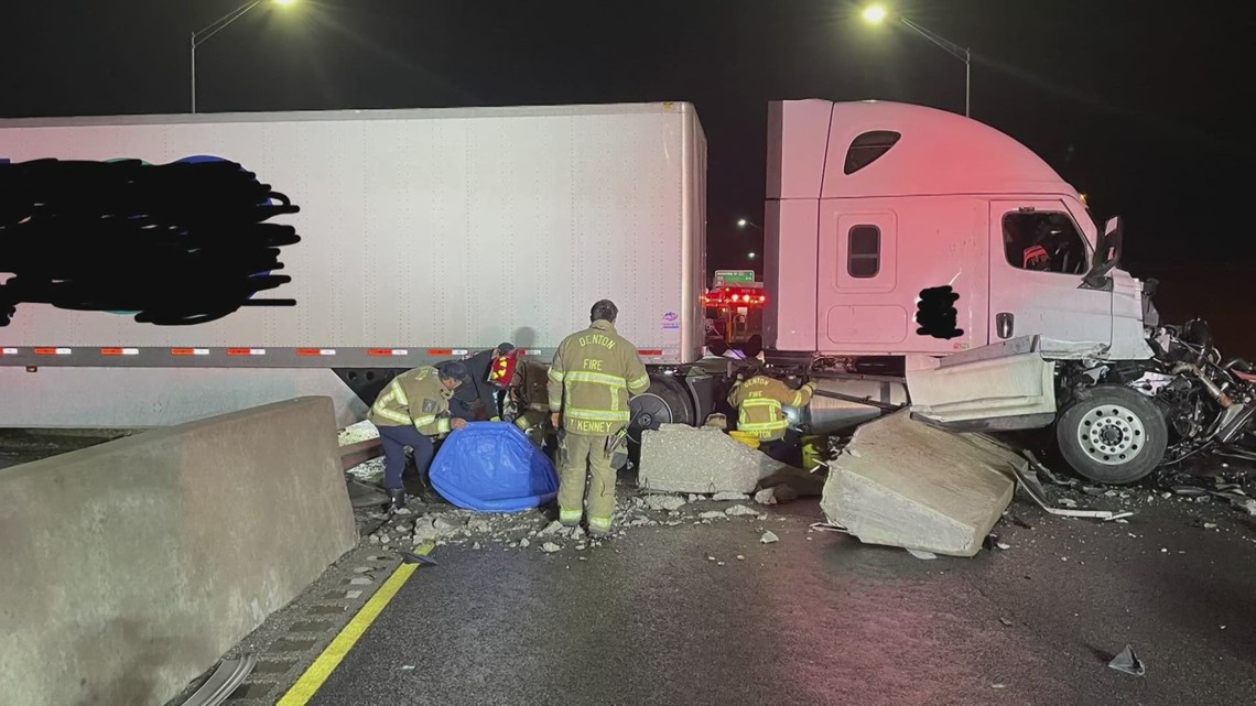 18-wheeler accident shuts down Denton County highways | wfaa.com