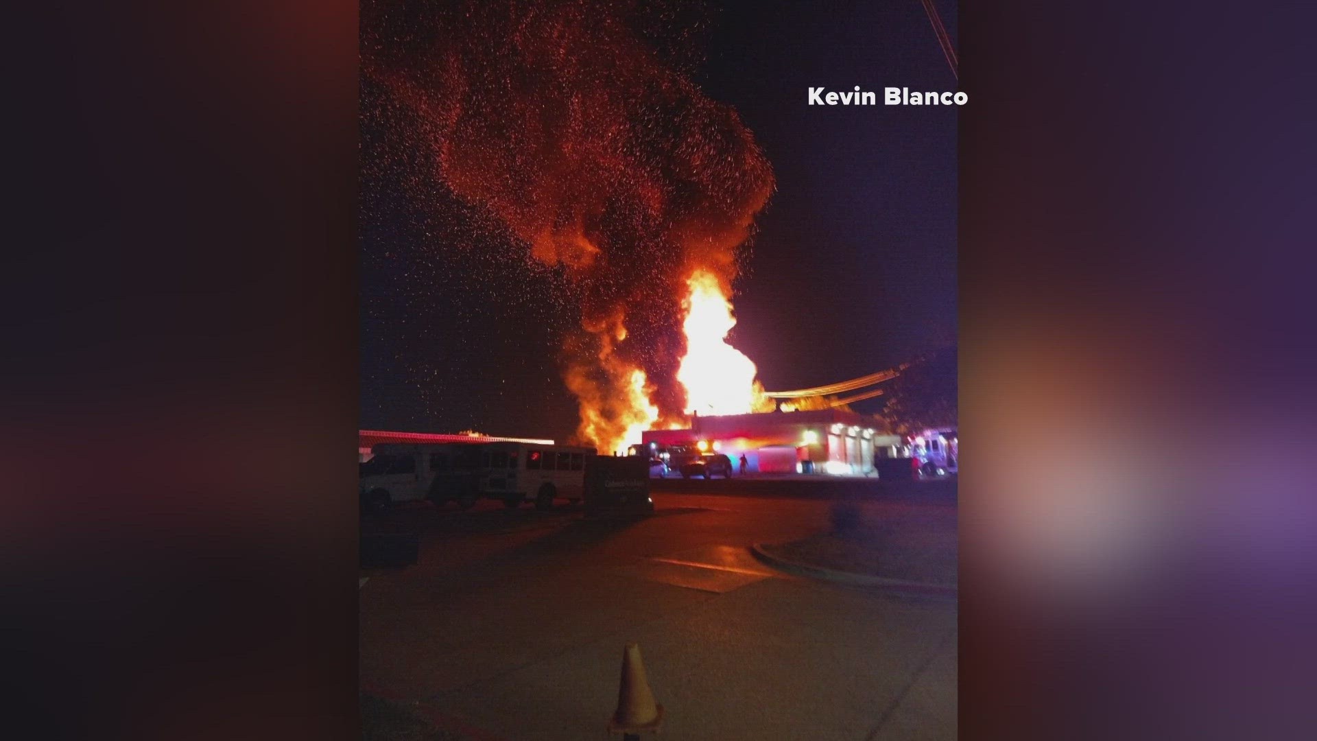 Fire crews responded to a large blaze at a fire station in Carrollton, Texas, on Sunday night.