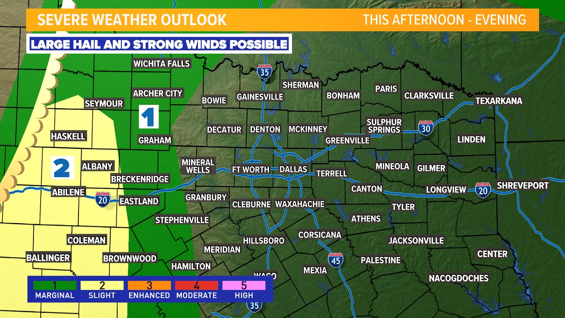 DFW WFAA Weather Forecast Hot temps, storm chances Friday