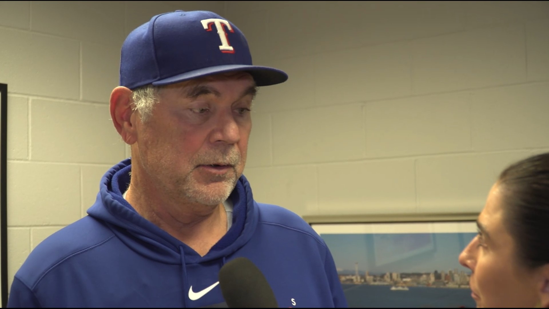 Texas Rangers manager Bruce Bochy talked with Bally Sports Southwest after the Rangers' 1-0 loss in Seattle on Sunday.