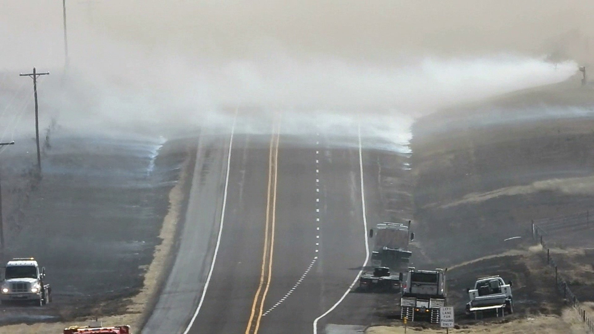 Crews fight wildfires in Armstrong County, south of Claude.