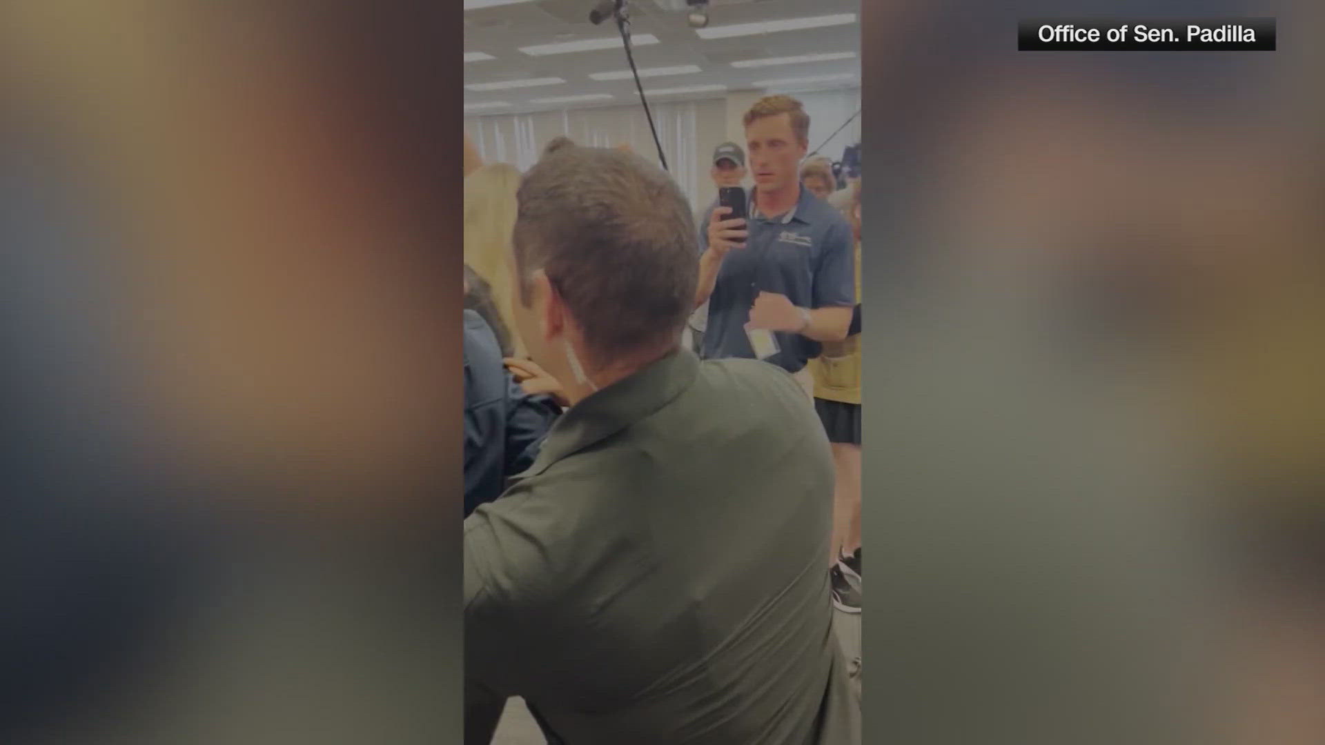 Padilla's office said the senator was in the building for a military briefing and stepped into Noem's event. In a statement, DHS defended the actions of the agents.