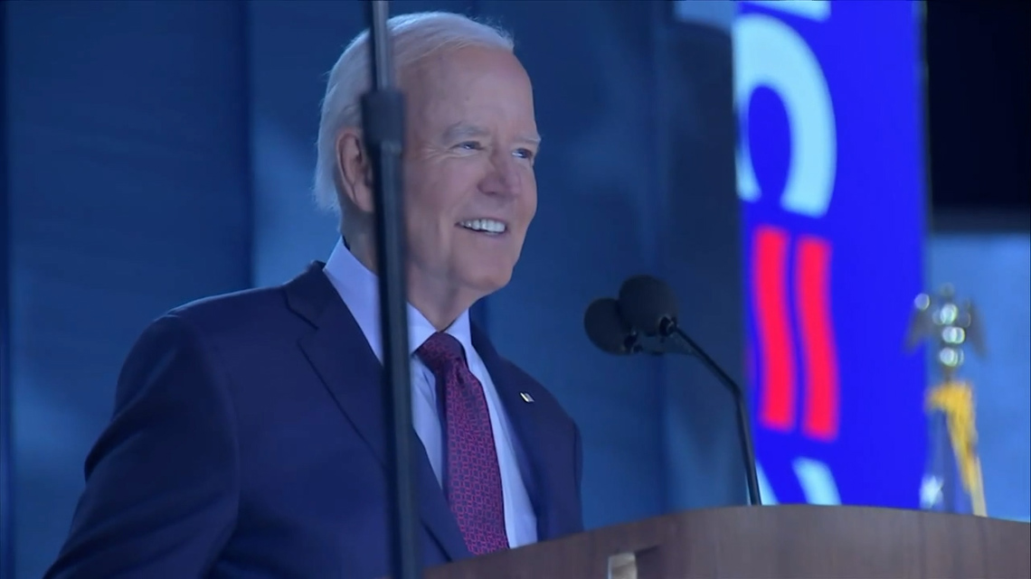 President Joe Biden prepares for speech at 2024 DNC (Aug. 19, 2024