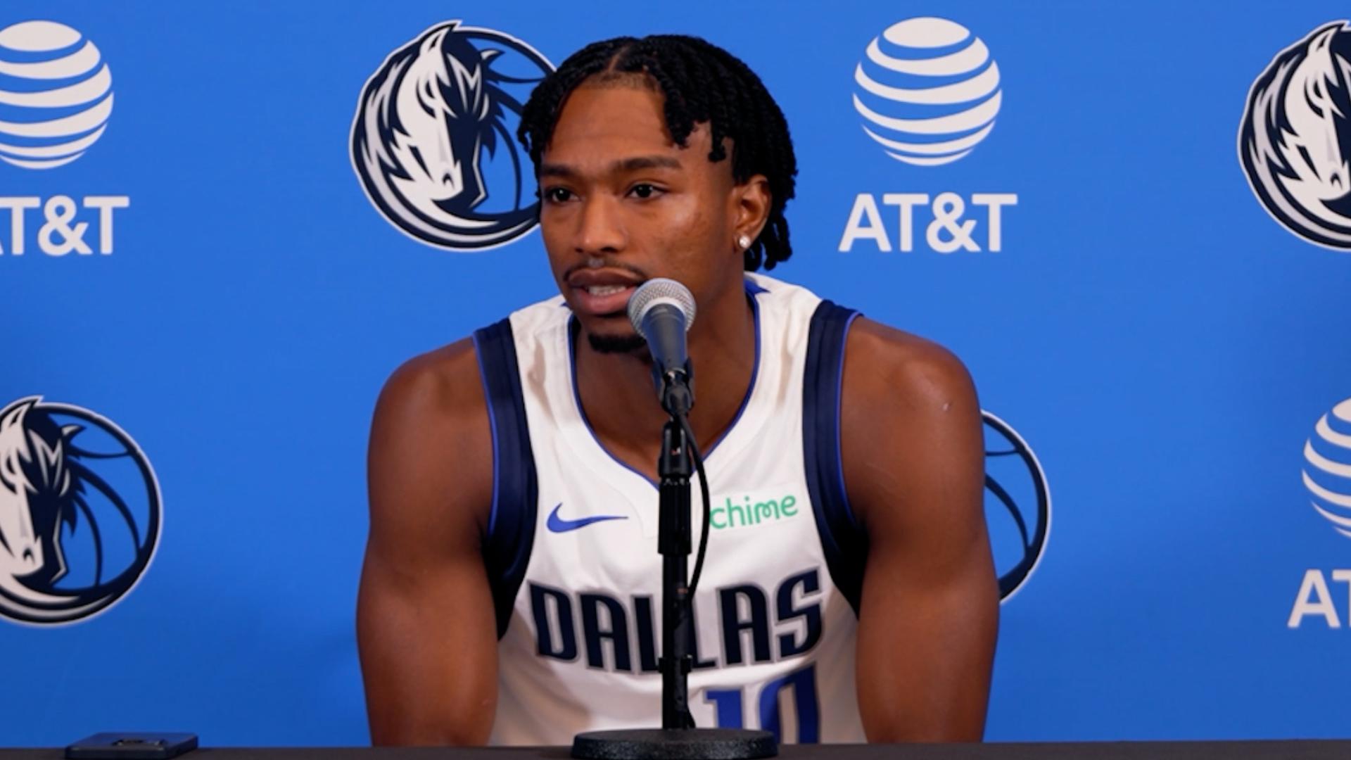 Dallas Mavericks guard Brandon Williams spoke to reporters during a press conference at the 2024-25 Media Day