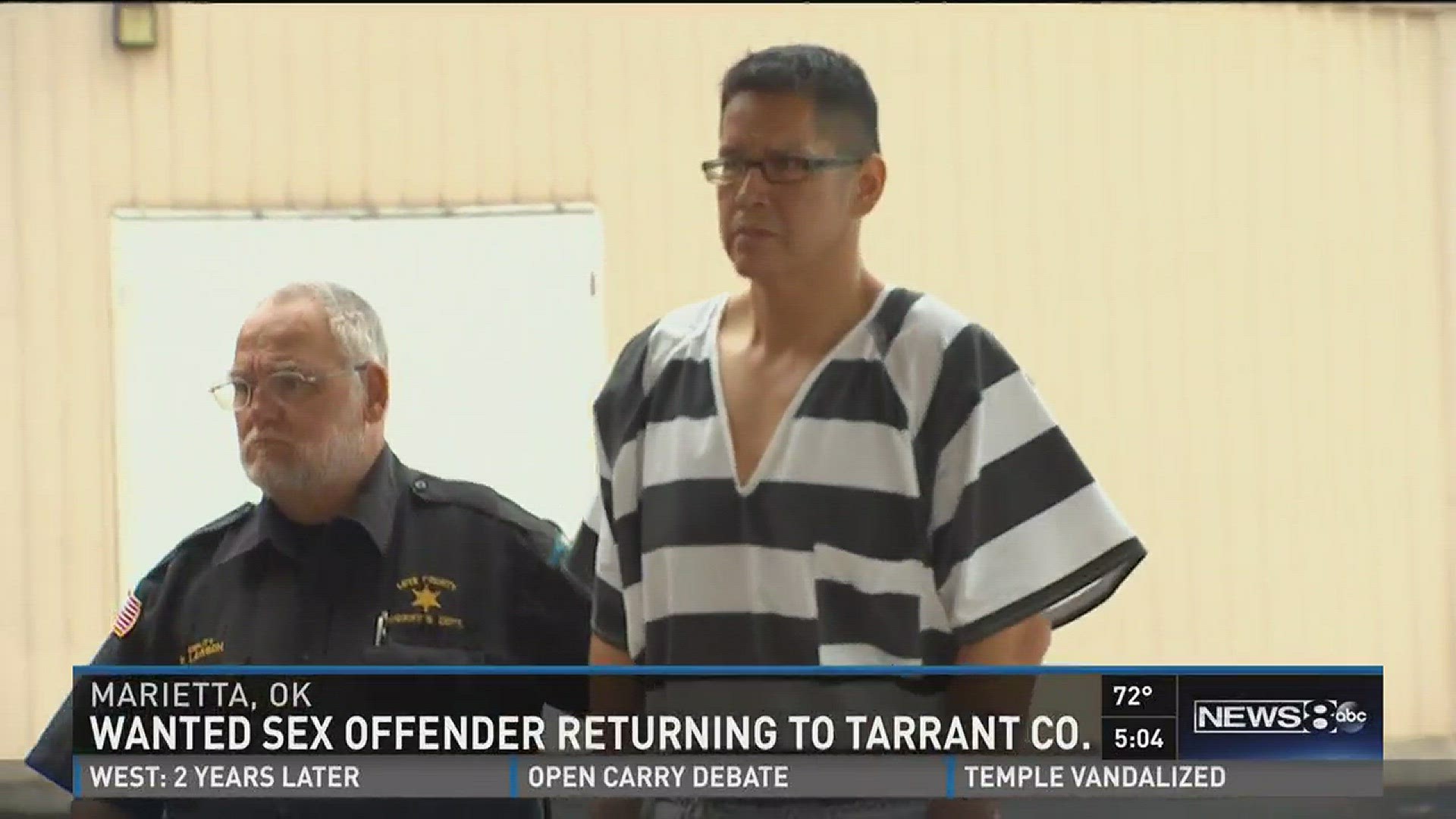 Wanted sex offender Charles Sprague was arrested in Love County, Okla. Friday, ending a three-day, two-state search. David Goins reports.