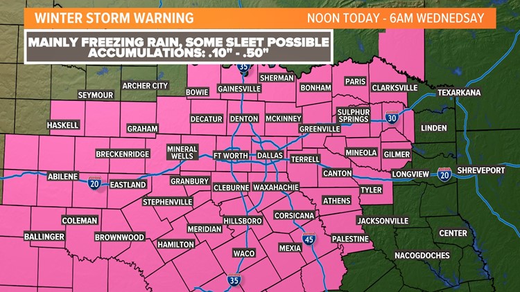 Ice in DFW: Freezing rain, icy roads, timeline, everything to know about this week's winter weather