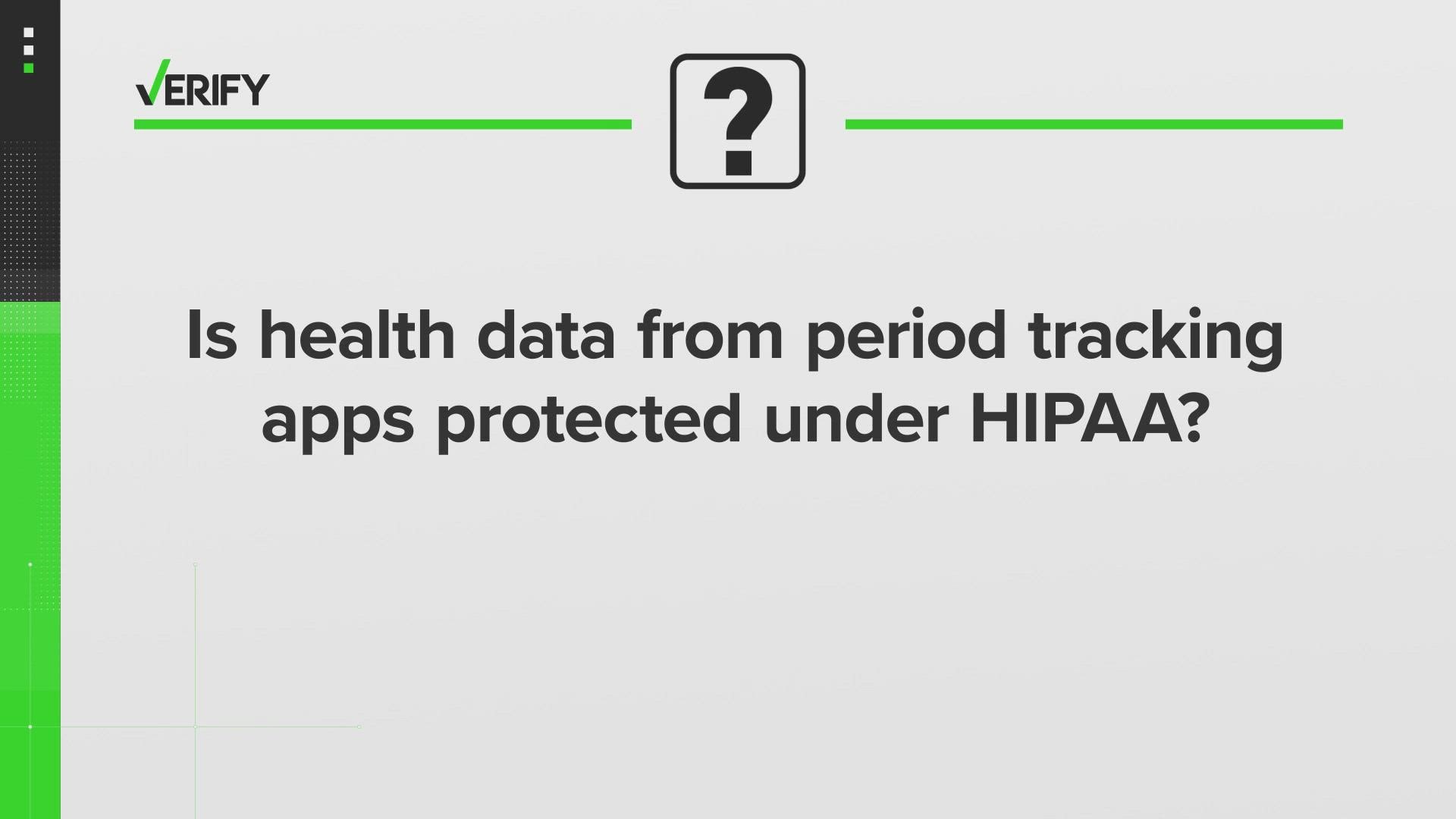 HIPAA applies to covered entities, like health care providers that conduct electronic transactions, but not most of the period-tracking apps found in an app store.