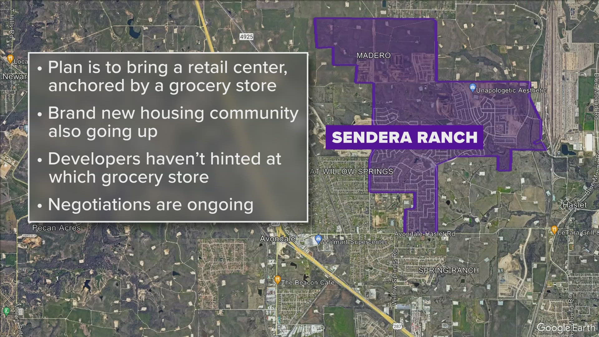 The retail center would be next to the Sendera Ranch community, where Lennar is selling homes for $322,999-$501,999, according to the builder's website.