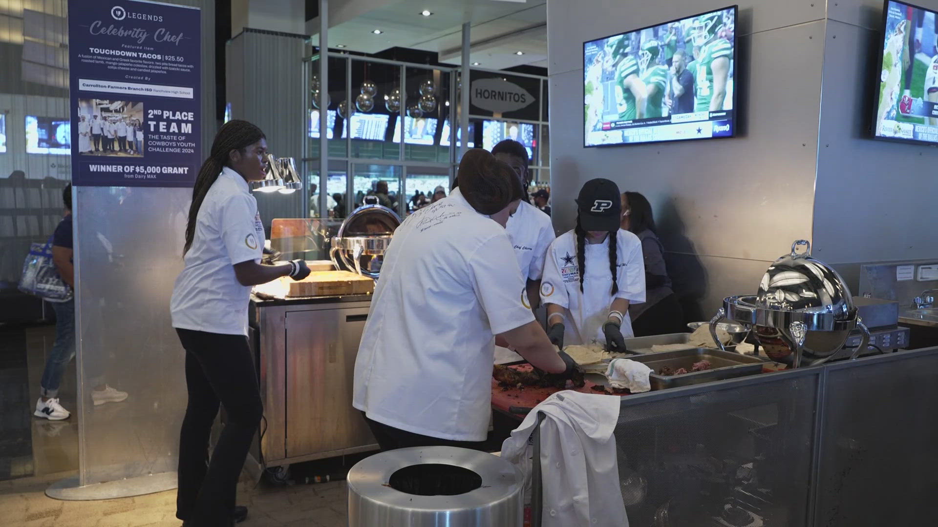 The kids won the Cowboys annual contest for student chefs and were able to cook food for fans at AT&T Stadium.