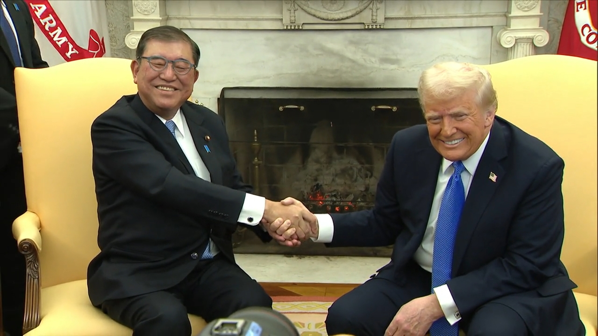 President Donald Trump sat down with Japanese Prime Minister Shigeru Ishiba in Washington D.C.