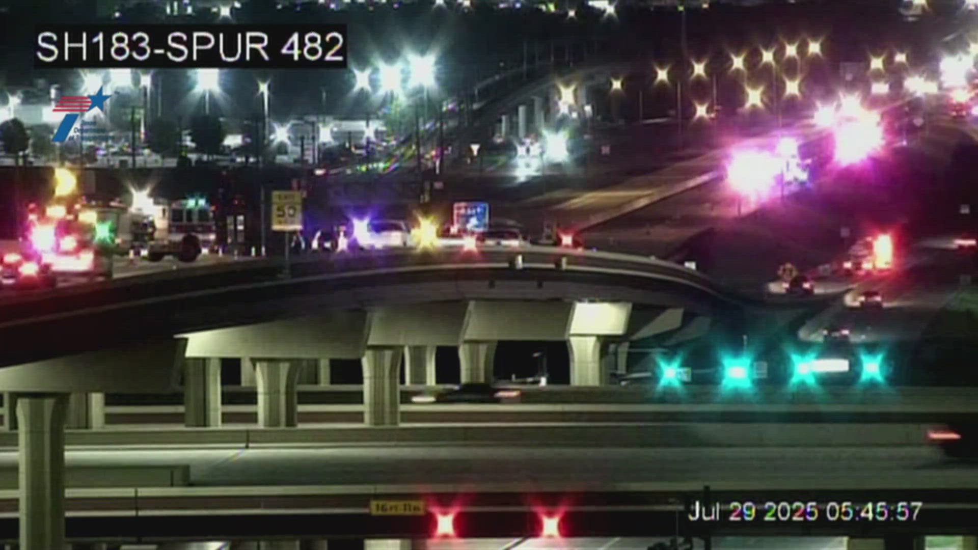 All of the northbound lanes closed Tuesday morning. 