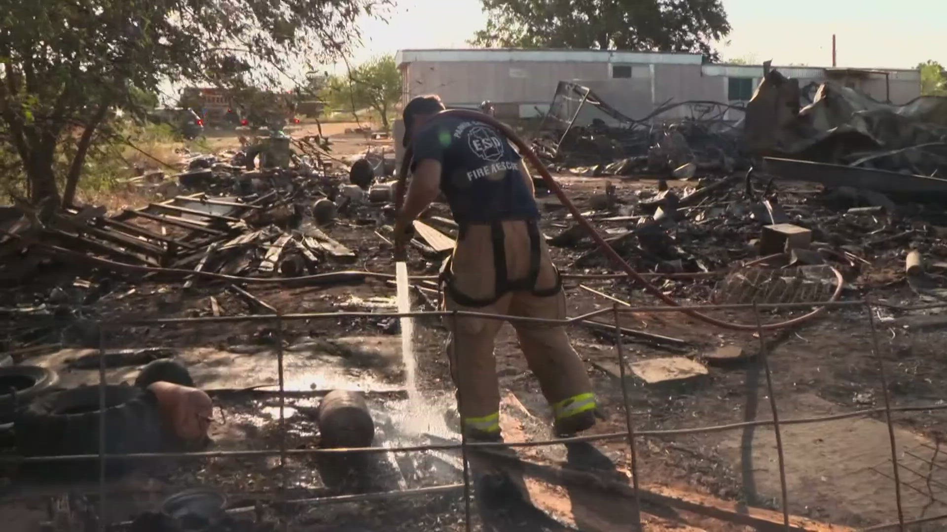 The fire happened near Springtown, Texas.