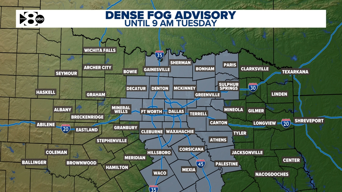 DFW Weather: Fog building in tonight. Dry weather through Thanksgiving, more rain could arrive for the weekend. Here's the latest.