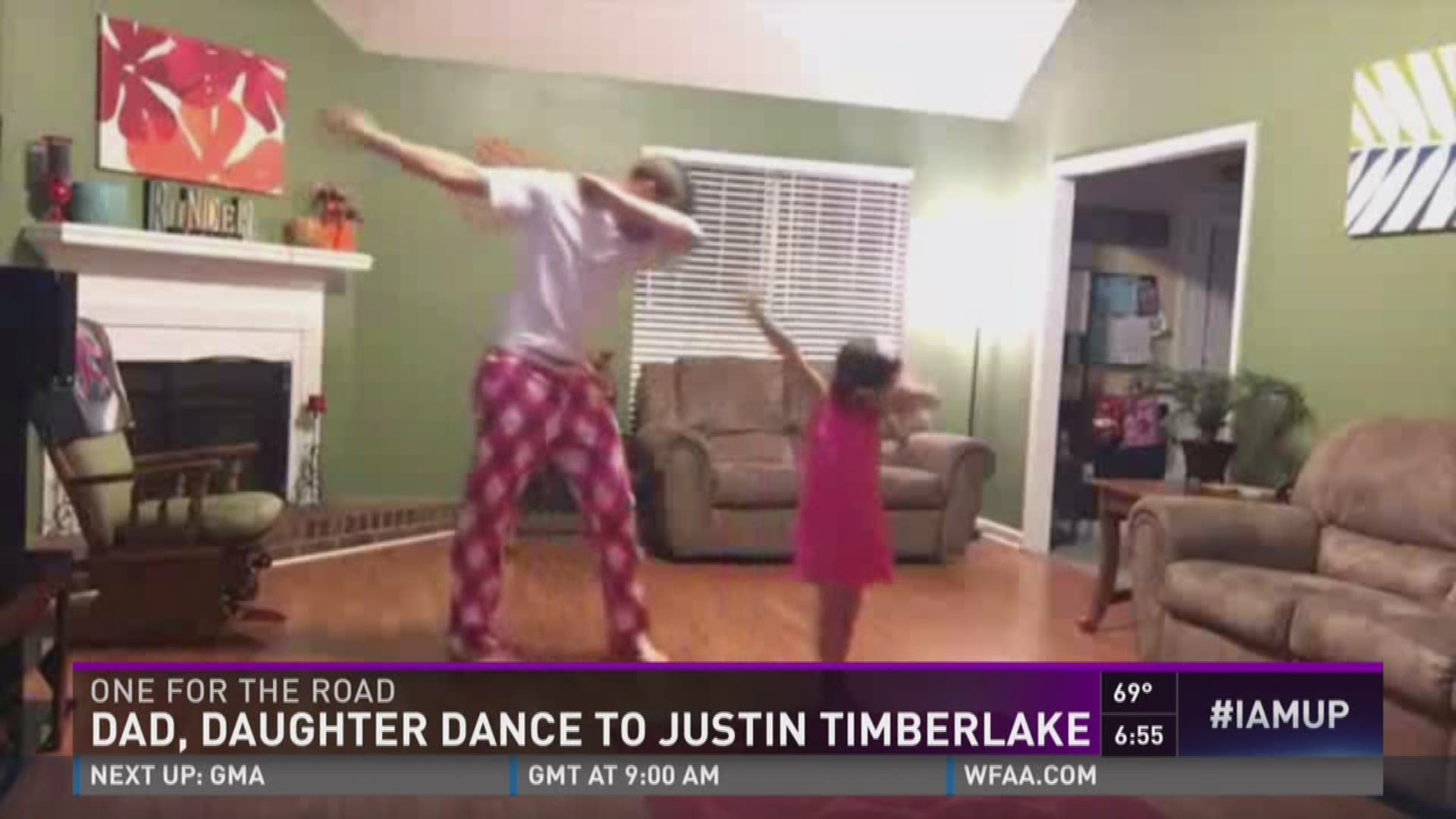 Dad, daughter dance to Justin Timberlake