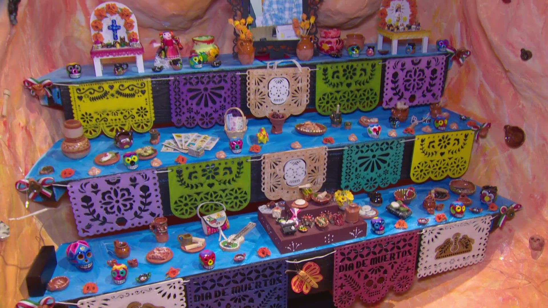 The Bath House Cultural Center in Dallas kicked off Dia De Los Muertos by showing us traditional dances and art installations.