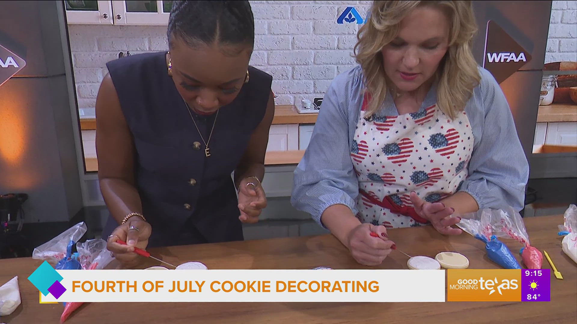 Improv Cookie Company owner Alexis Airington shows you how to decorate patriotic sugar cookies for the 4th of July.