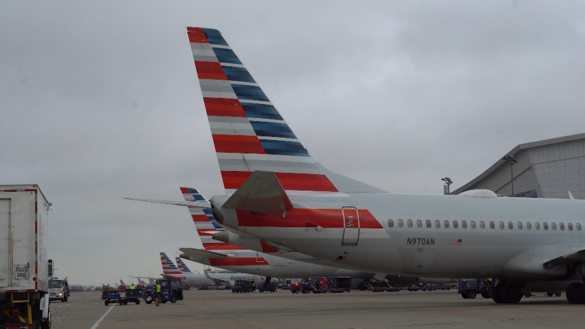 More storms are in the forecast for North Texas Monday, and DFW Airport and Dallas Love Field are reporting flight delays and cancellations. 