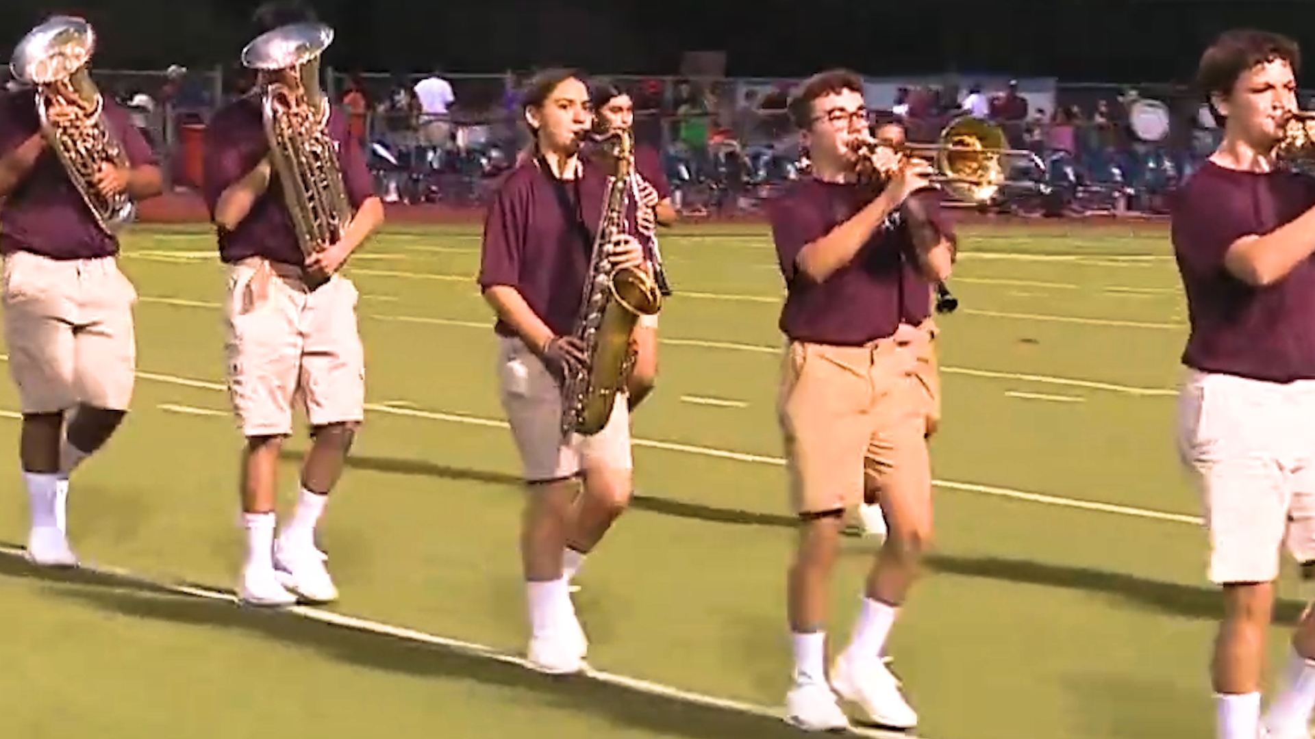 Ennis High School Marching Band halftime performance (August 30, 2024