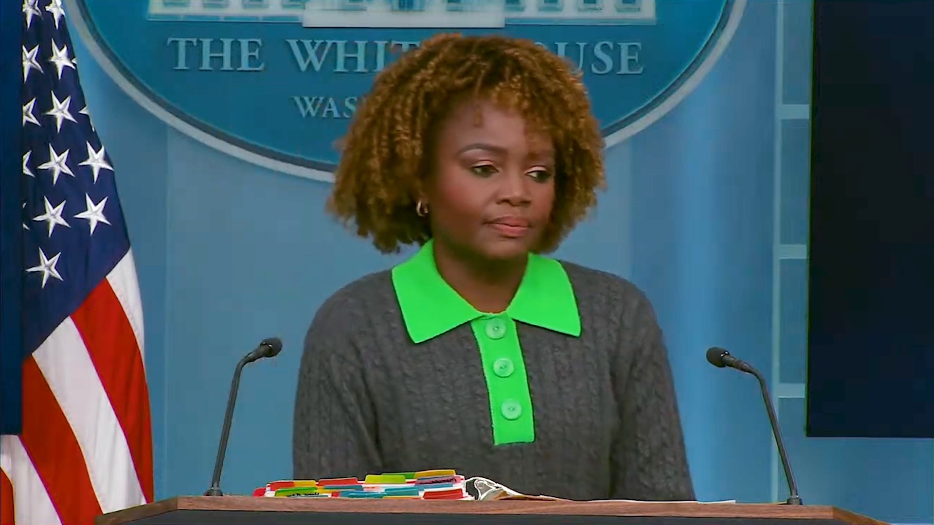 During a White House press briefing on Jan. 4, 2024, Karine Jean-Pierre said the Biden administration has always been consistent in not pushing mask mandates.