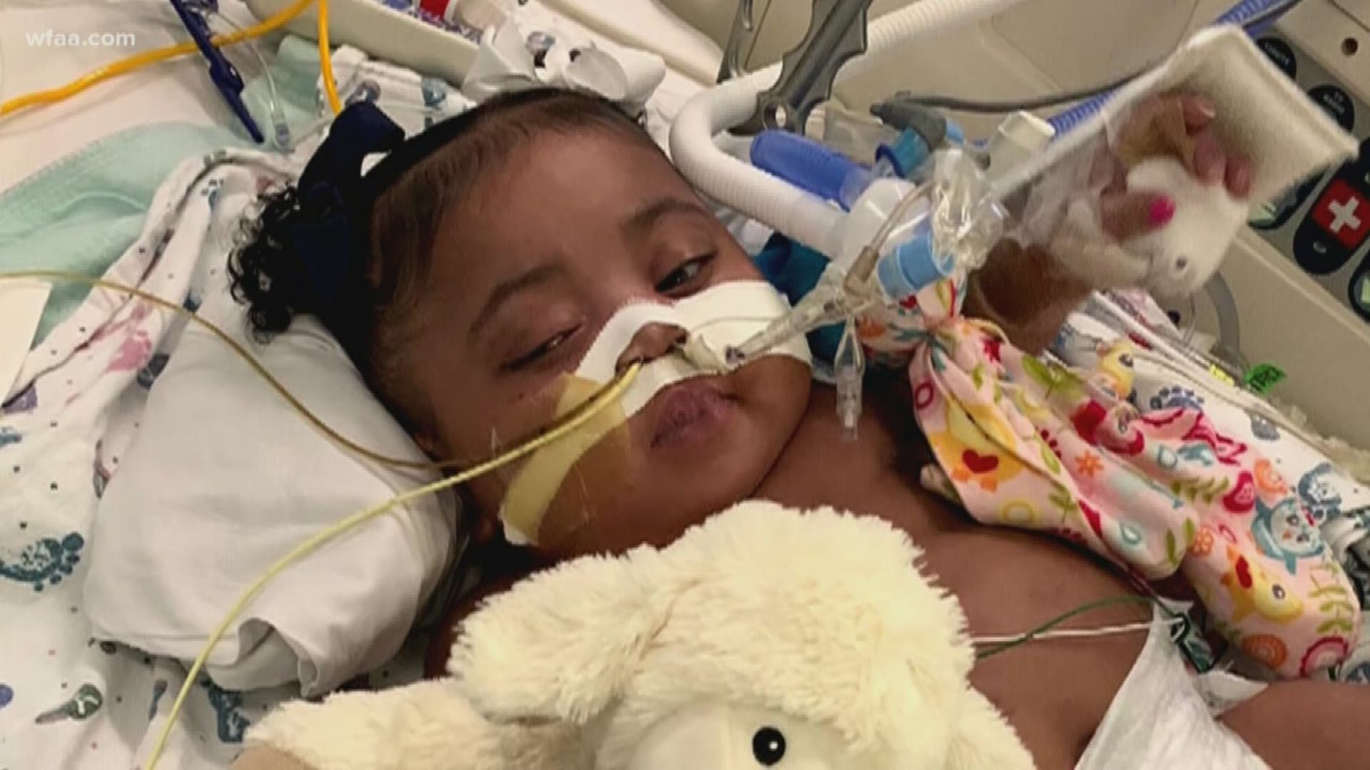 Tinslee Lewis is only 10 months old. She's been hospitalized with grave and heart problems since birth. She also hooked up to machines that help her breathe and eat.