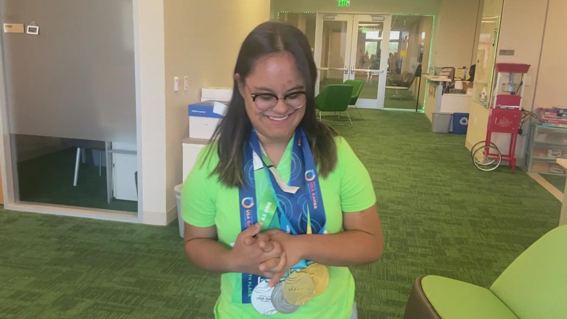 Pilar Rivera is getting everything in order for her big move to Denton in August, which includes packing her gold medals from the Special Olympics USA Games.