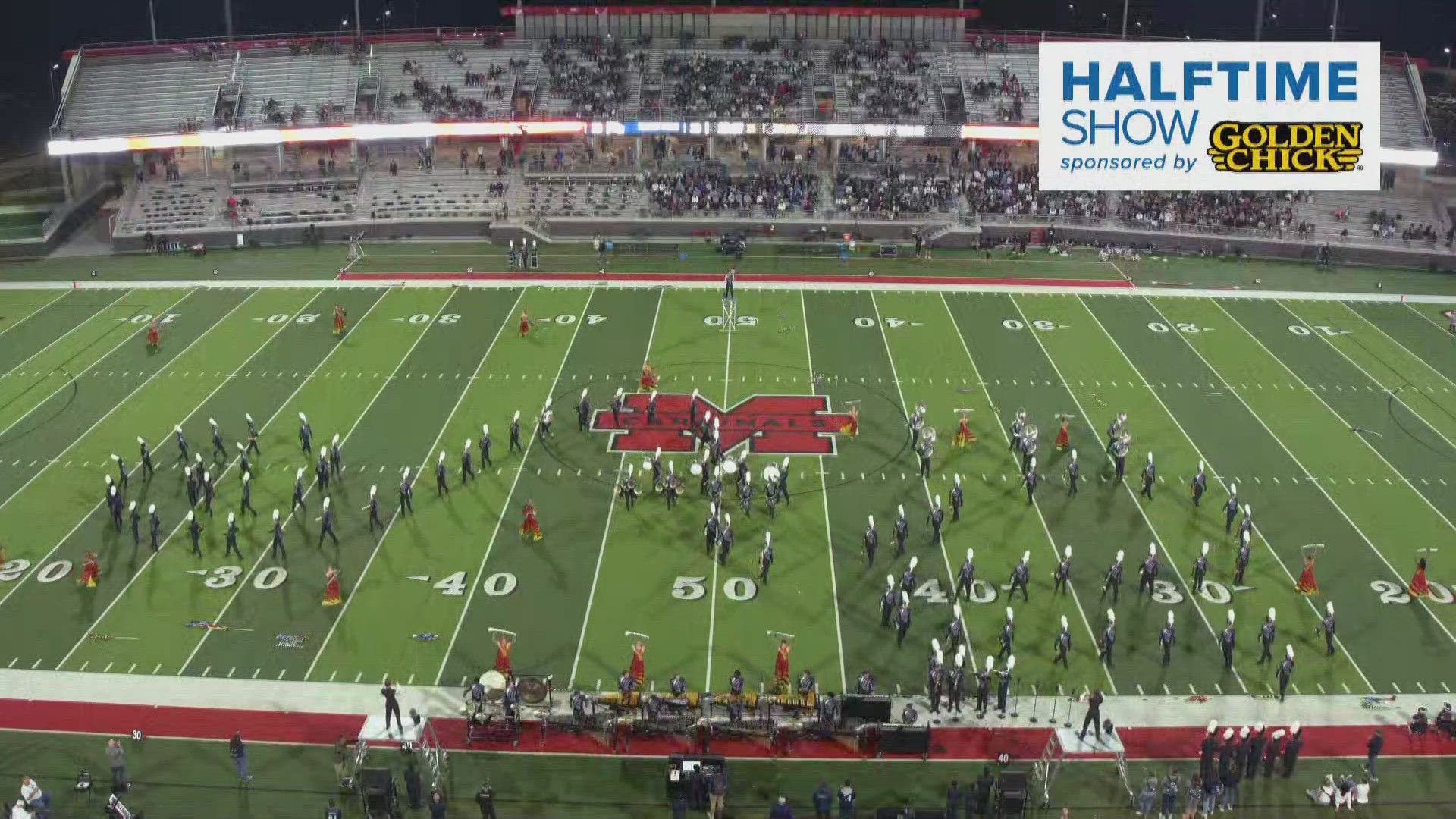 Watch the Prosper Walnut Grove High School Marching Band's halftime performance from November 1, 2024.