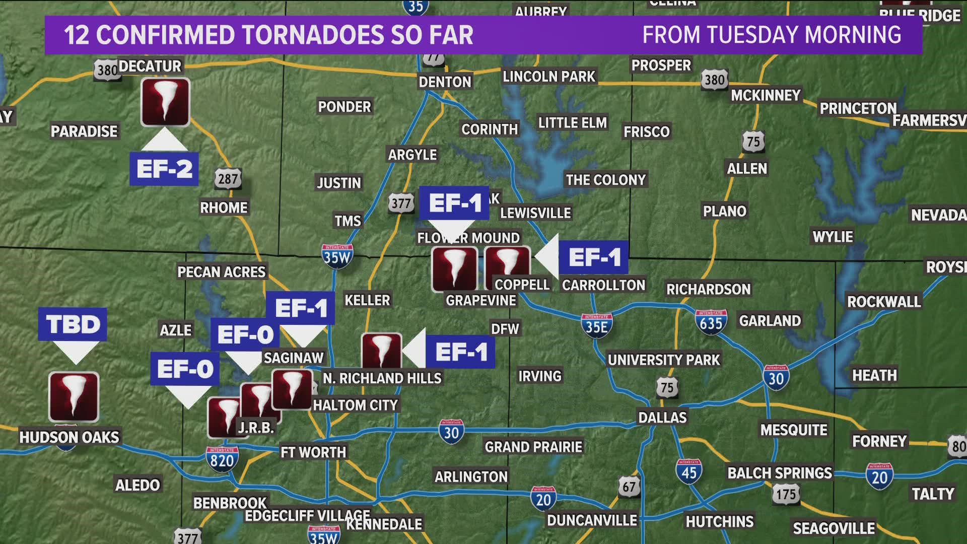 The National Weather Service continues to survey areas where tornadoes potentially touched down.