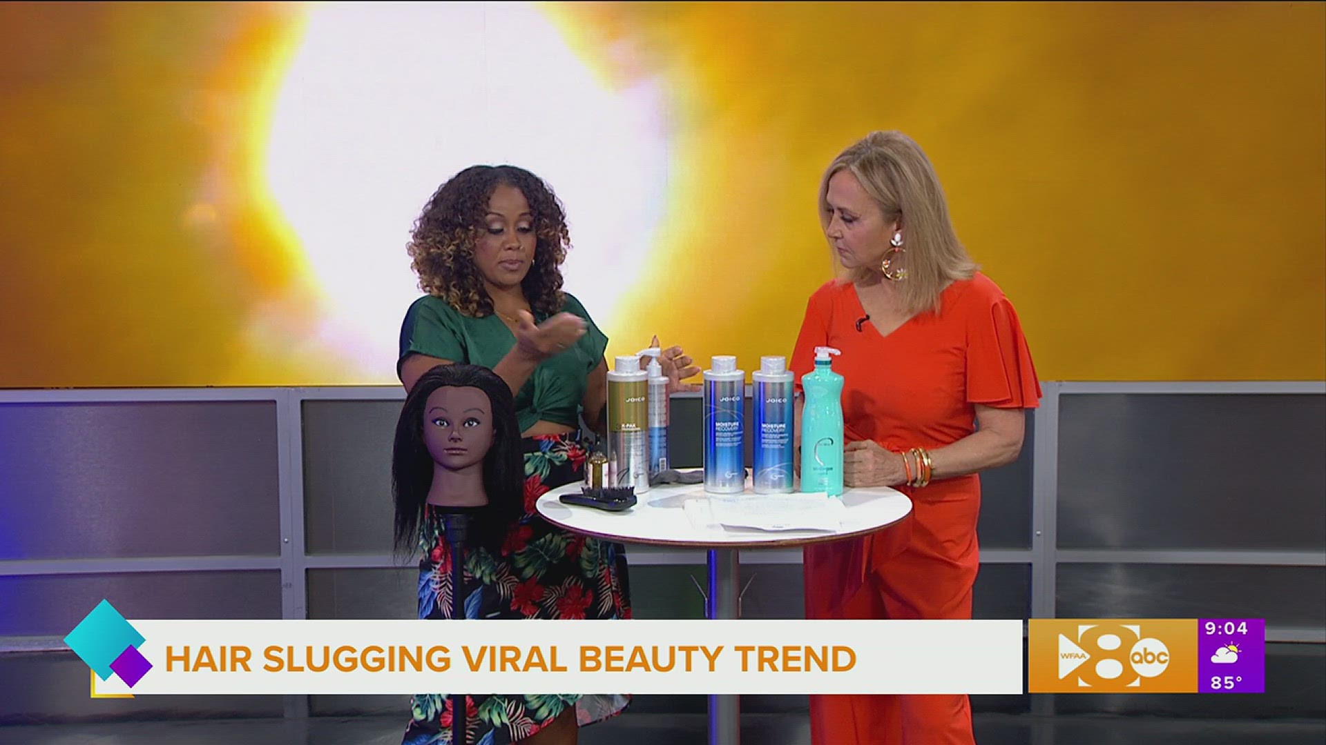 Sess Lee Cannon of Flourish Curls Salon in Arlington shows how to do the new beauty trend called hair slugging